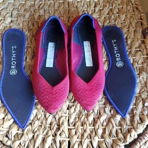 Rothy's Red Python Point flats